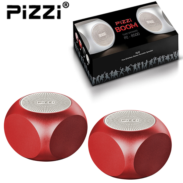 זוג רמקולים PiZZi Boom Bluetooth צבע אדום